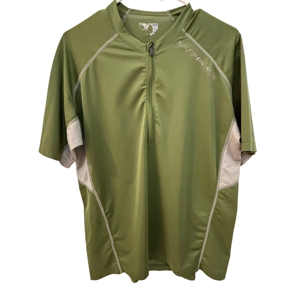 Salomon Mens ActiLite Quarter Zip Trail Running Shirt Olive Green Large